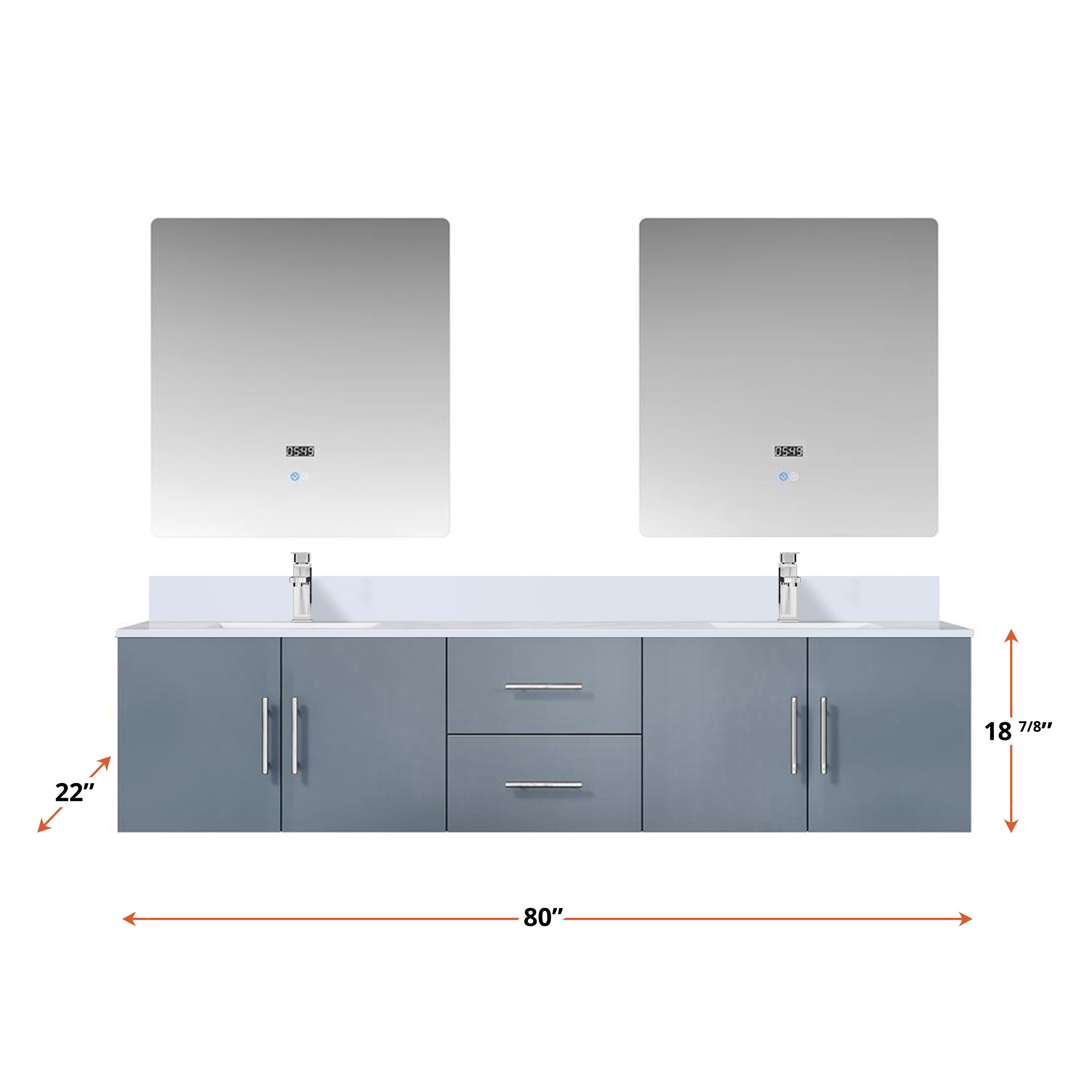 Geneva 80" x 22" Double Bath Vanity