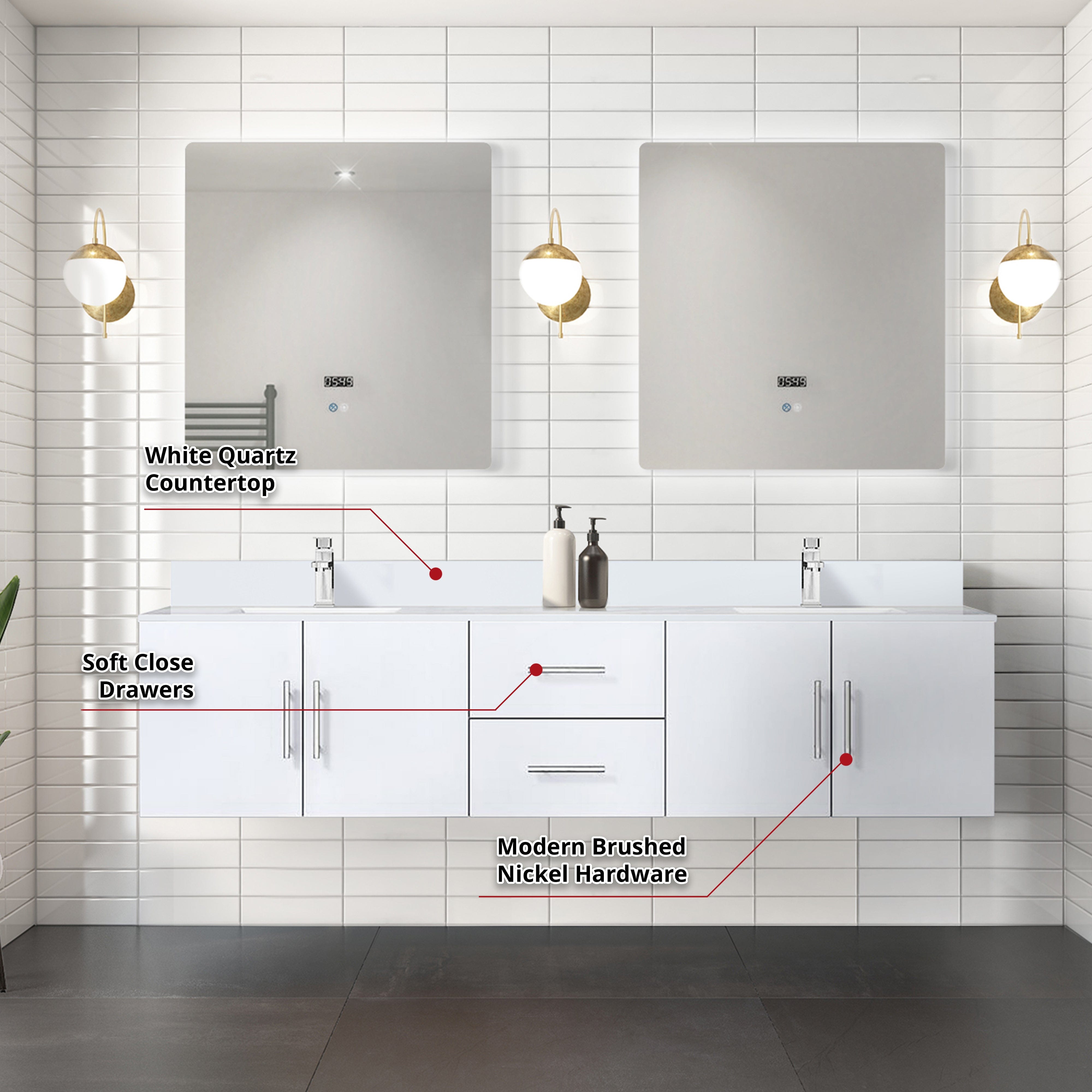 Geneva 80" x 22" Double Bath Vanity