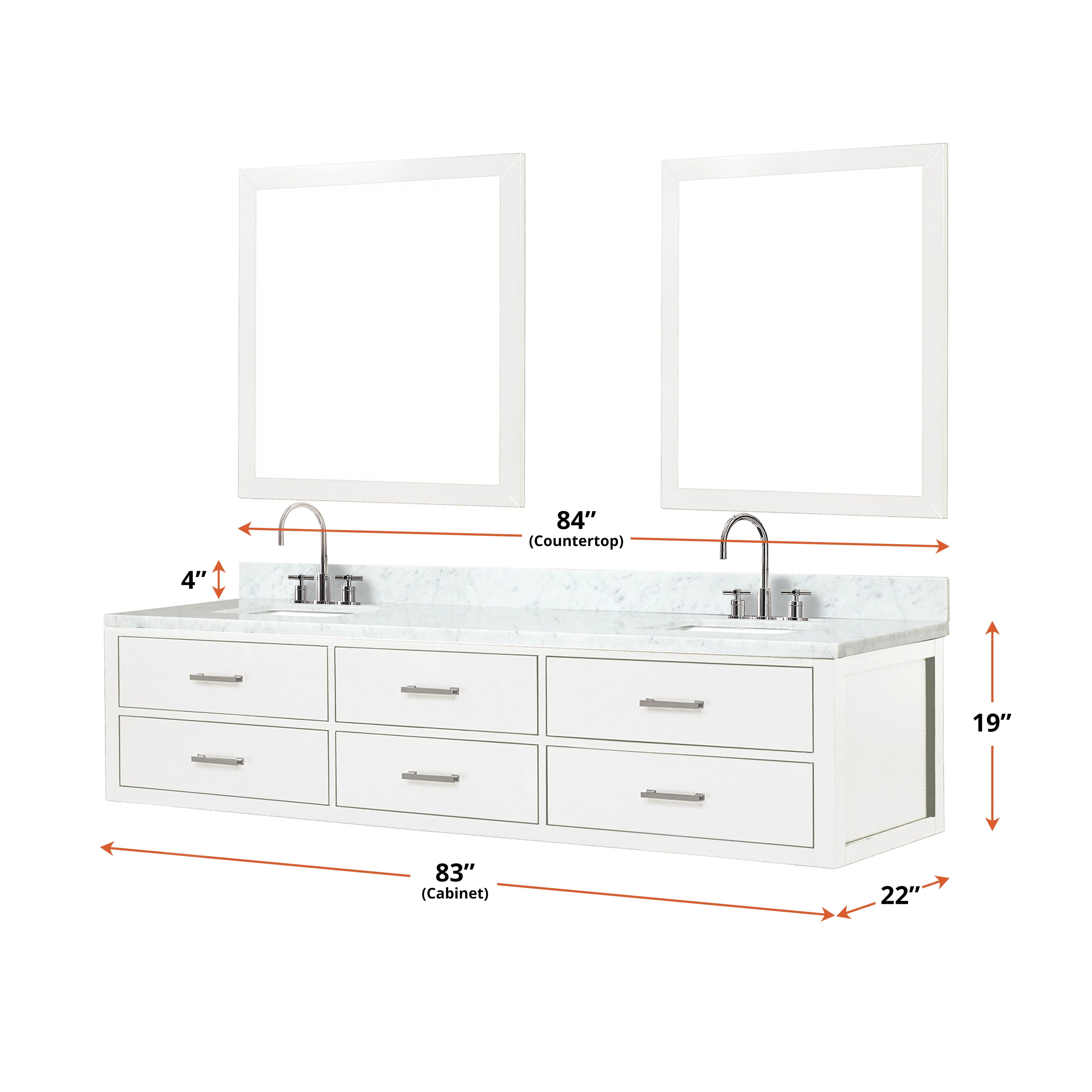 Castor 84" x 22" Double Bath Vanity