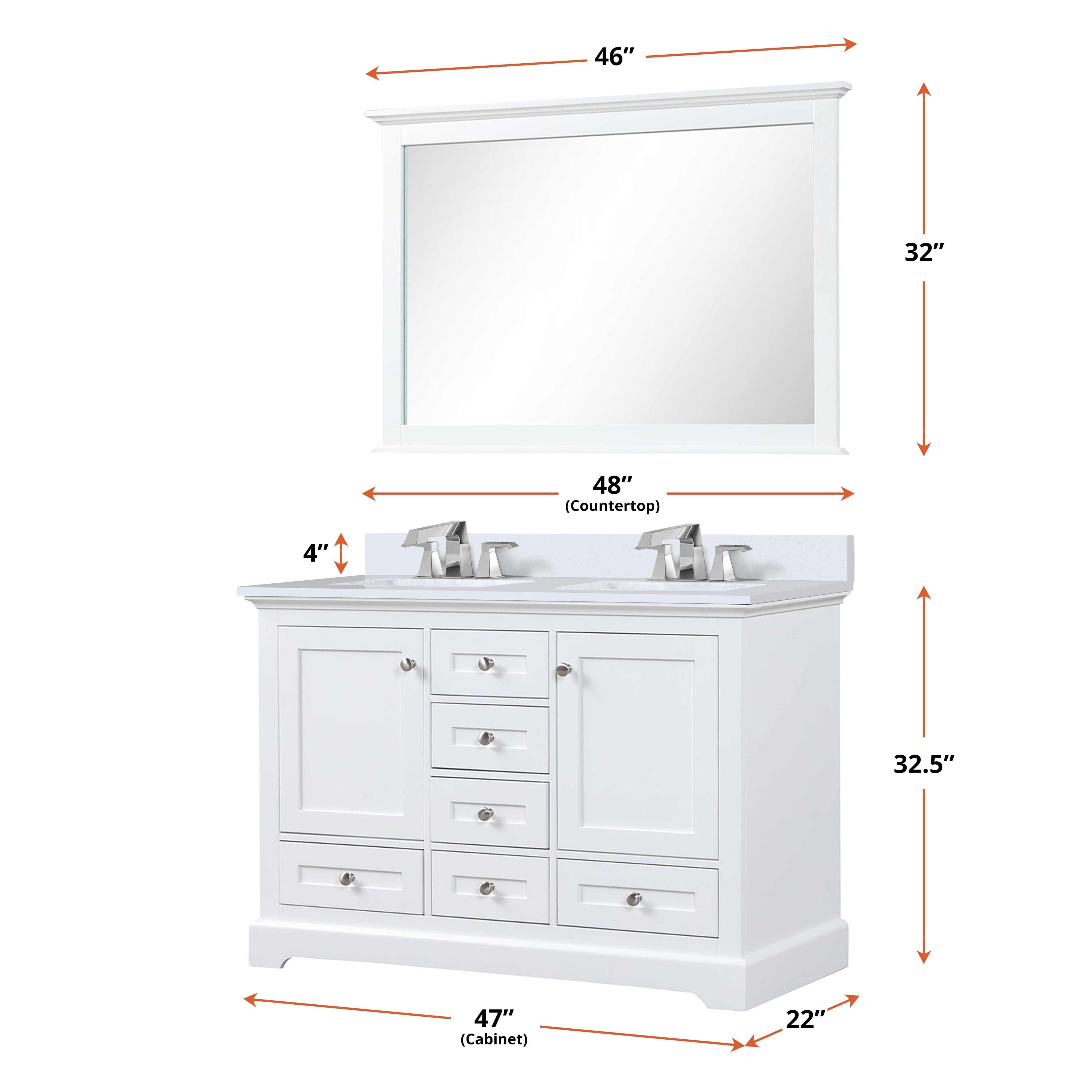 Dukes 48" x 22" Double Bath Vanity