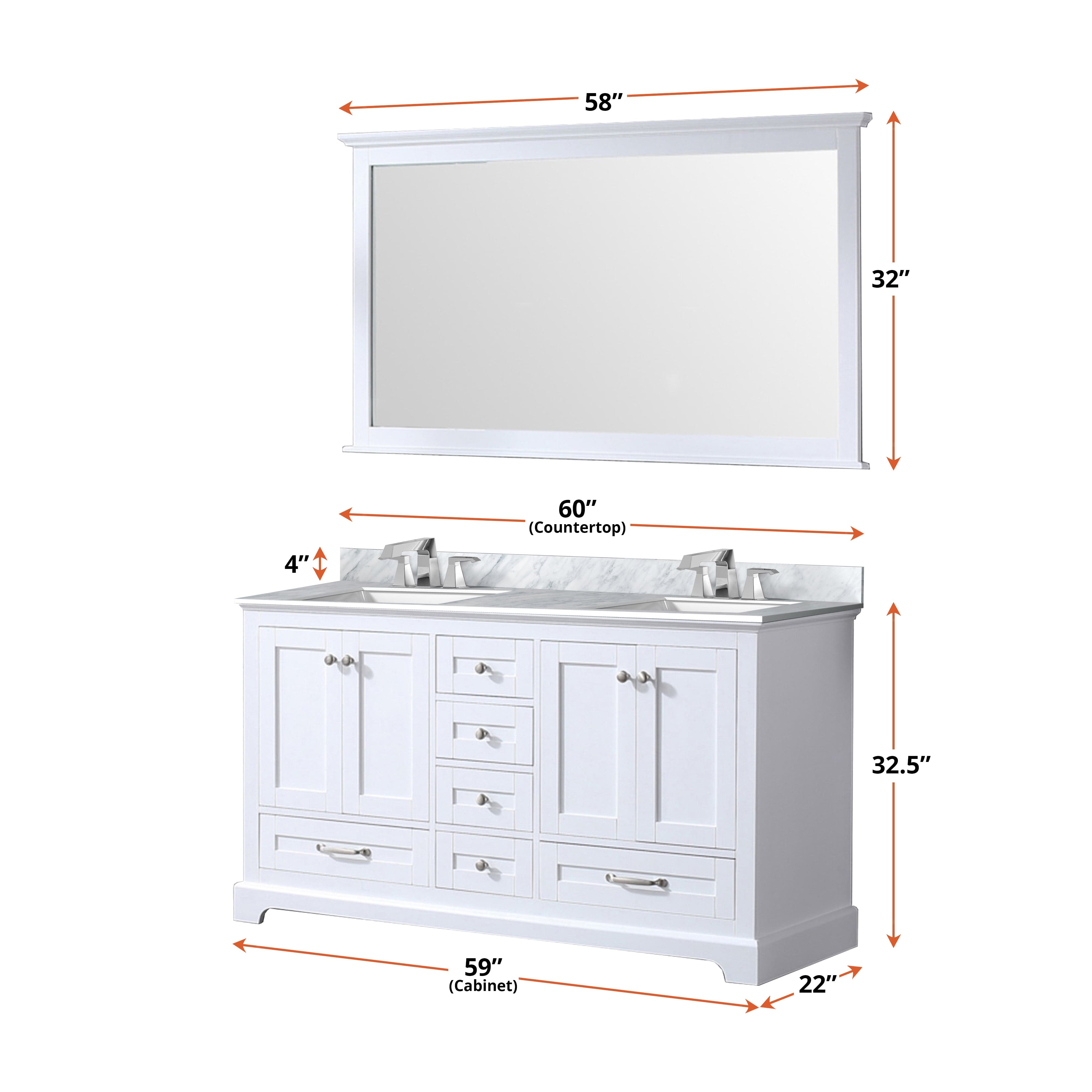 Dukes 60" x 22" Double Bath Vanity