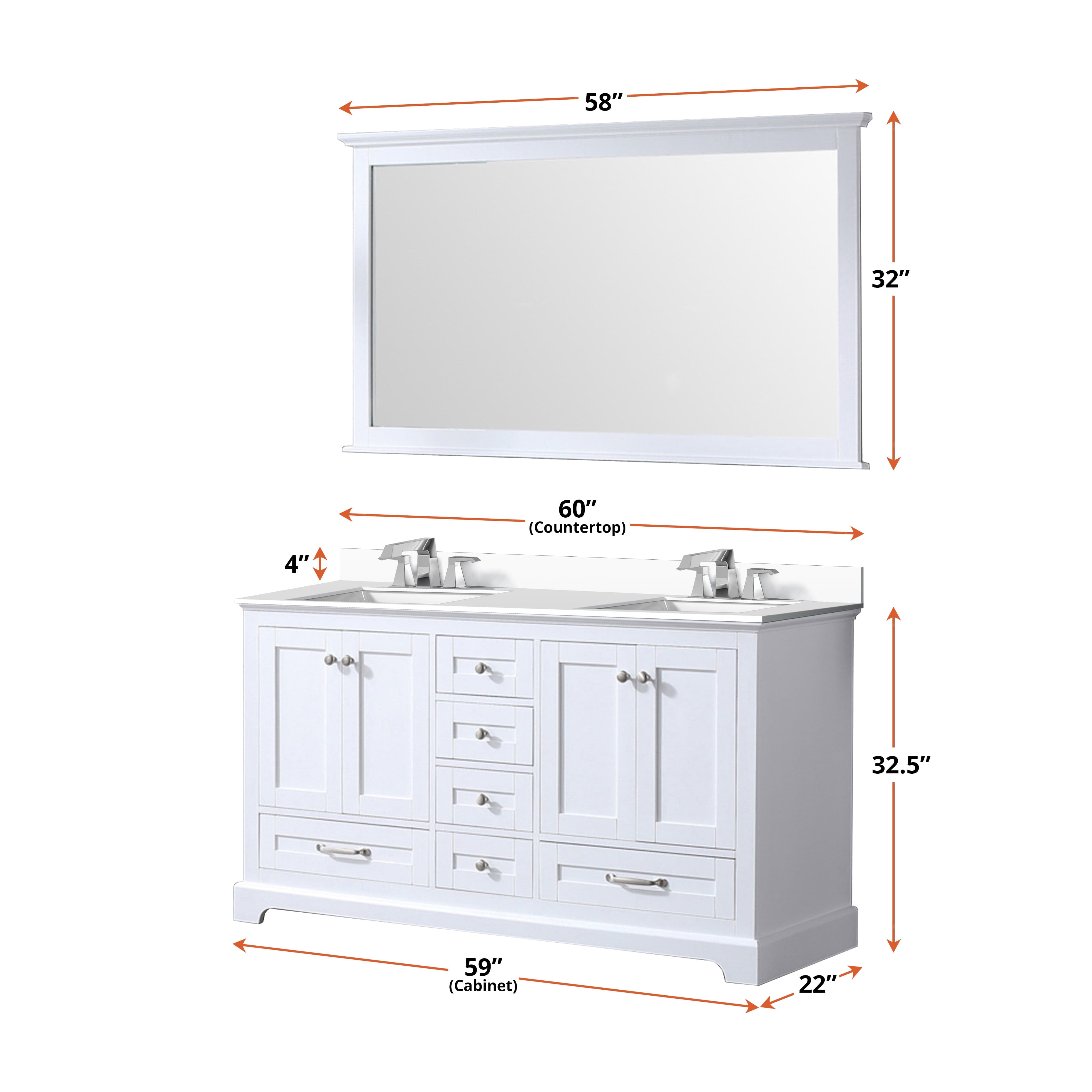 Dukes 60" x 22" Double Bath Vanity
