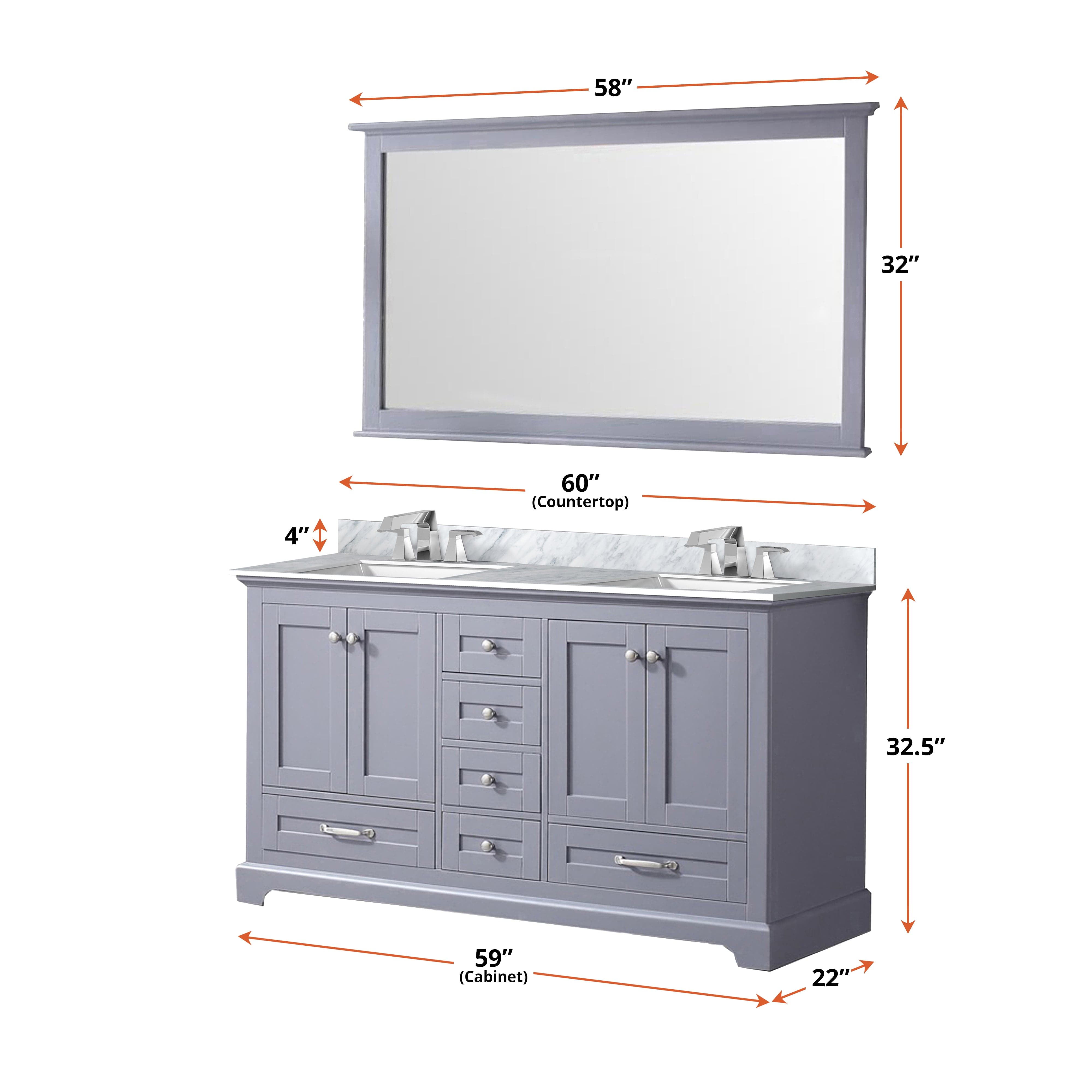 Dukes 60" x 22" Double Bath Vanity