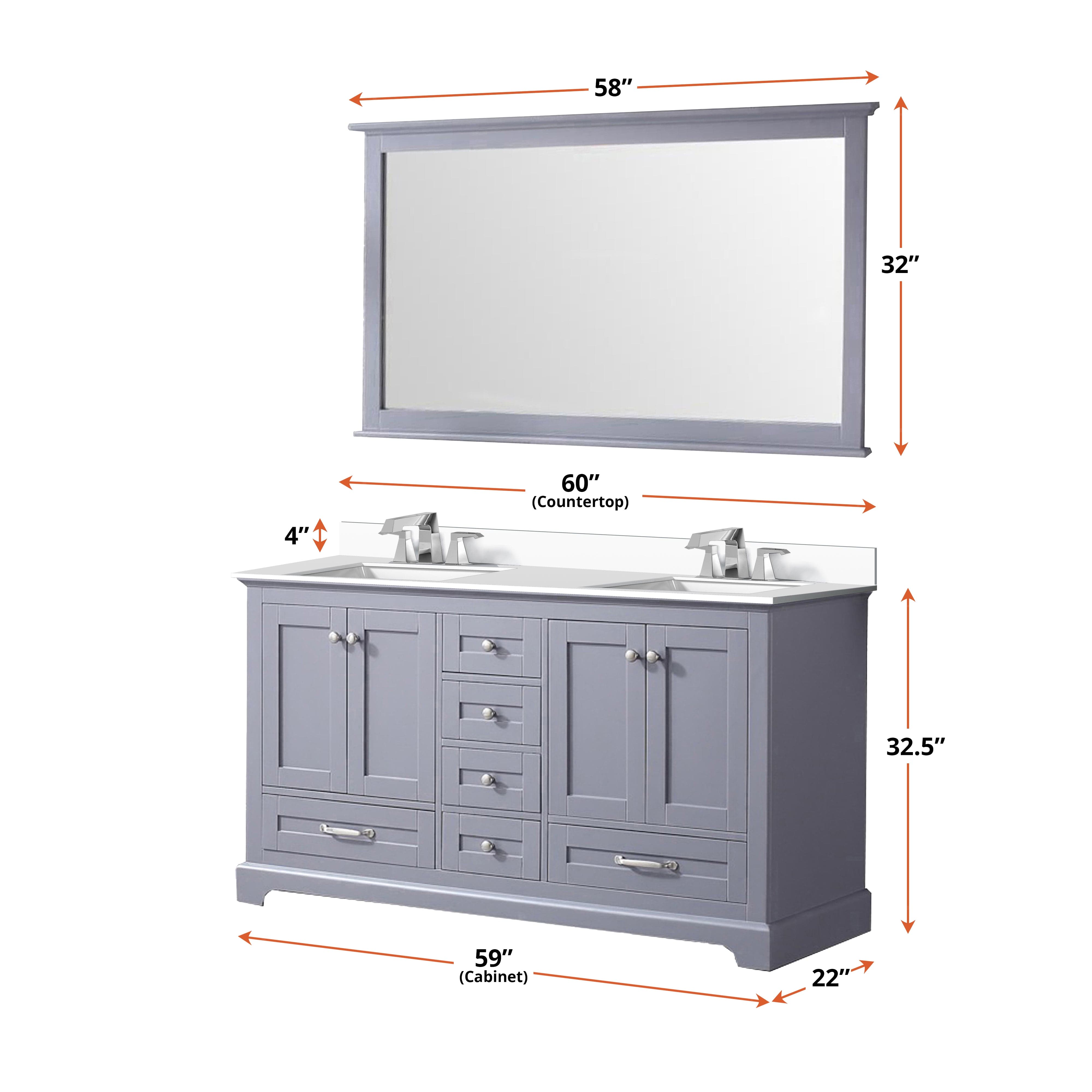 Dukes 60" x 22" Double Bath Vanity