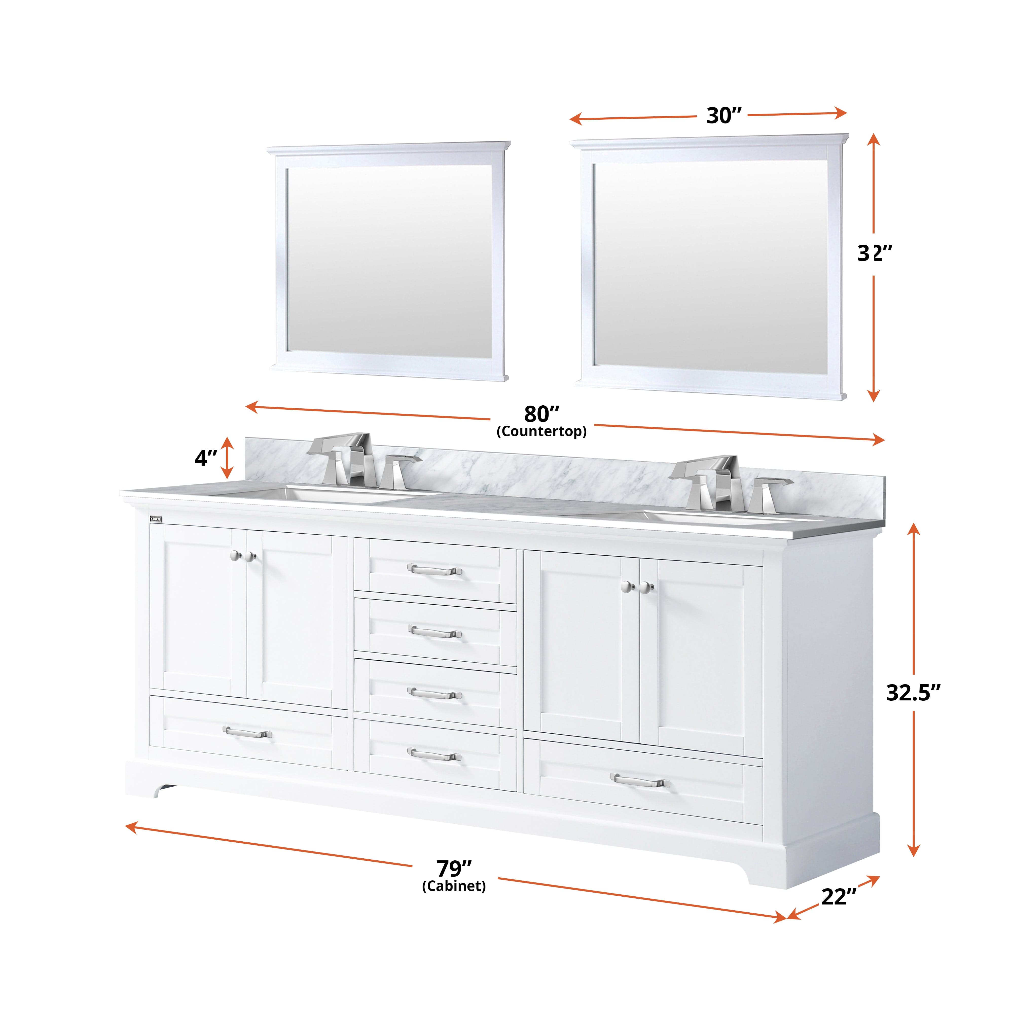 Dukes 80" x 22" Double Bath Vanity