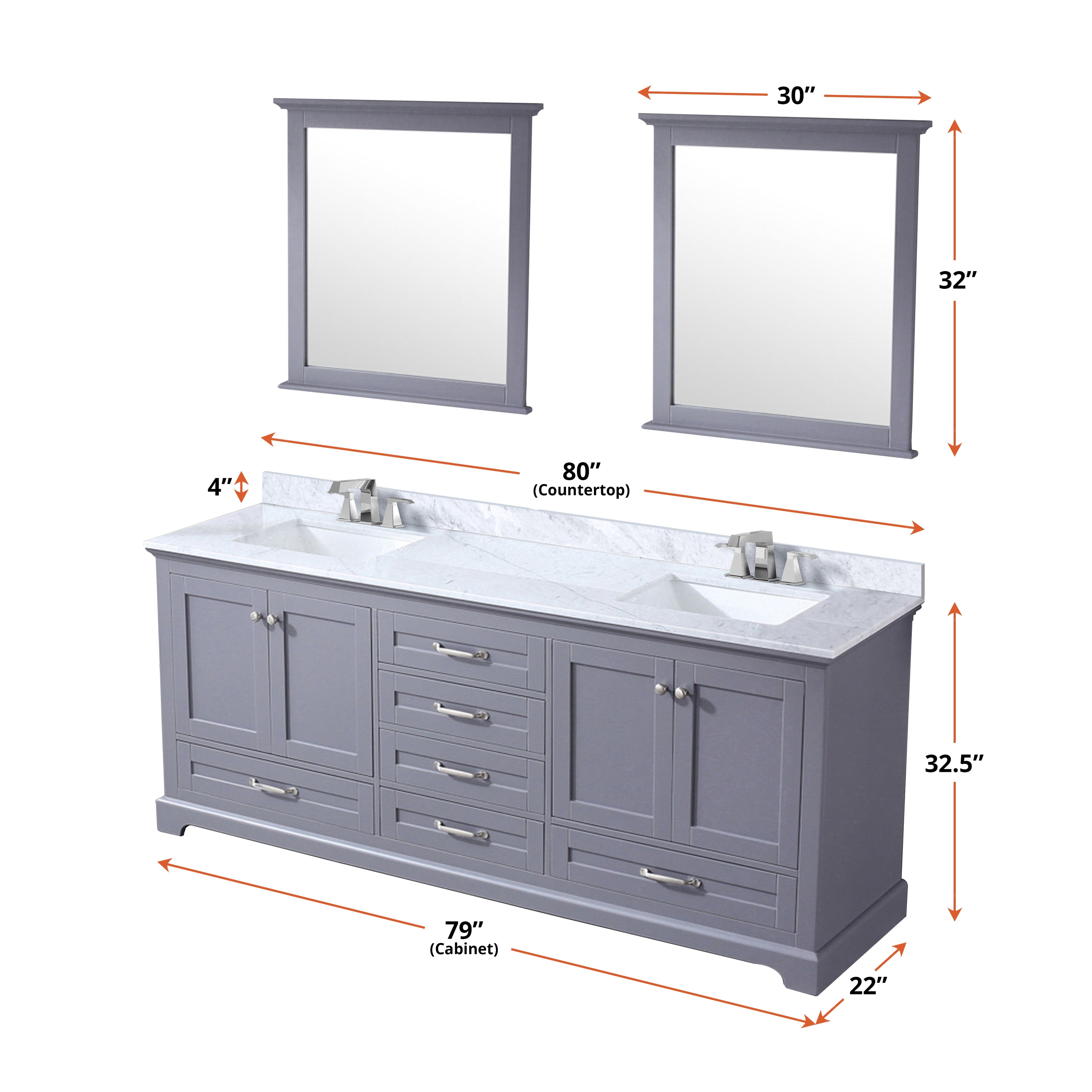 Dukes 80" x 22" Double Bath Vanity