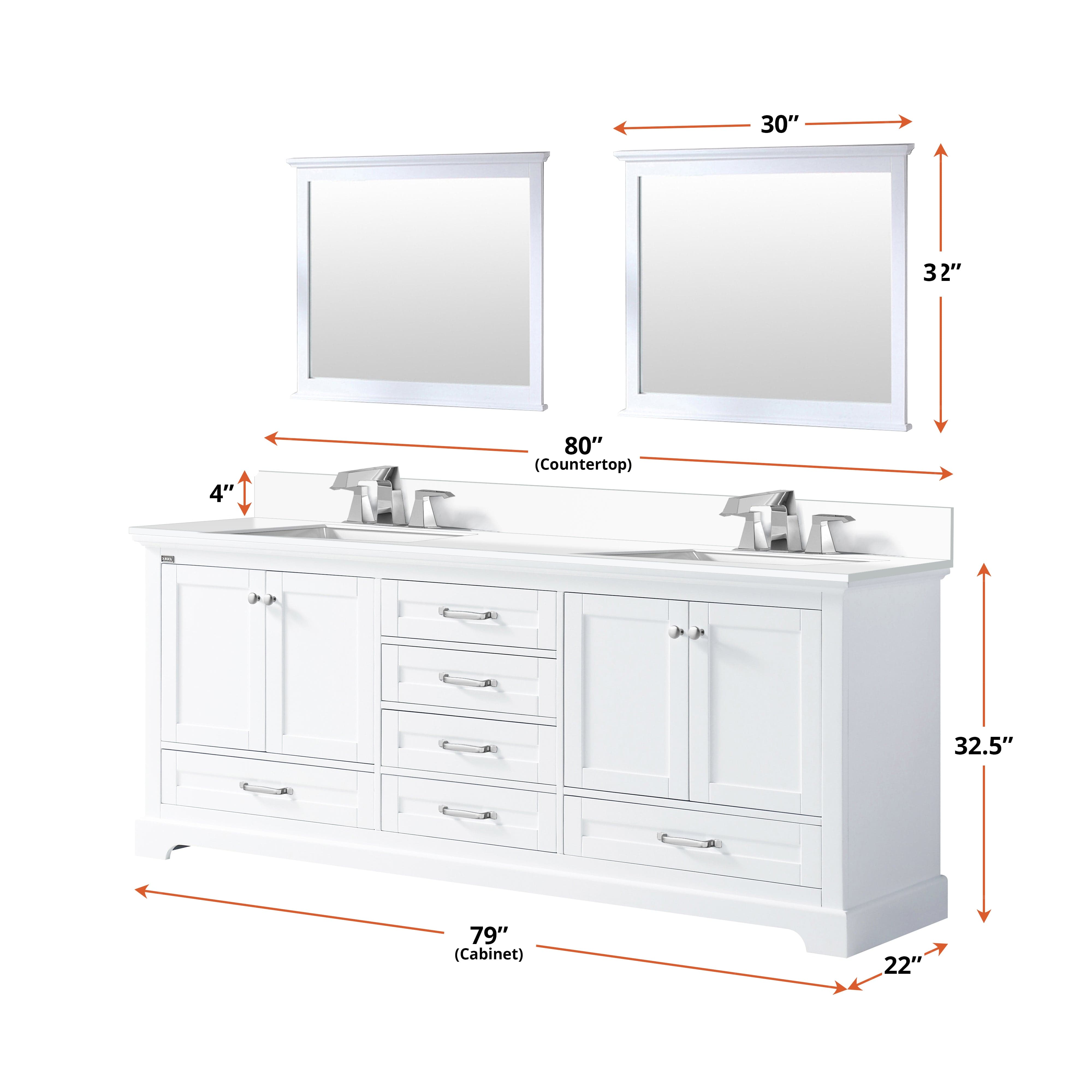 Dukes 80" x 22" Double Bath Vanity