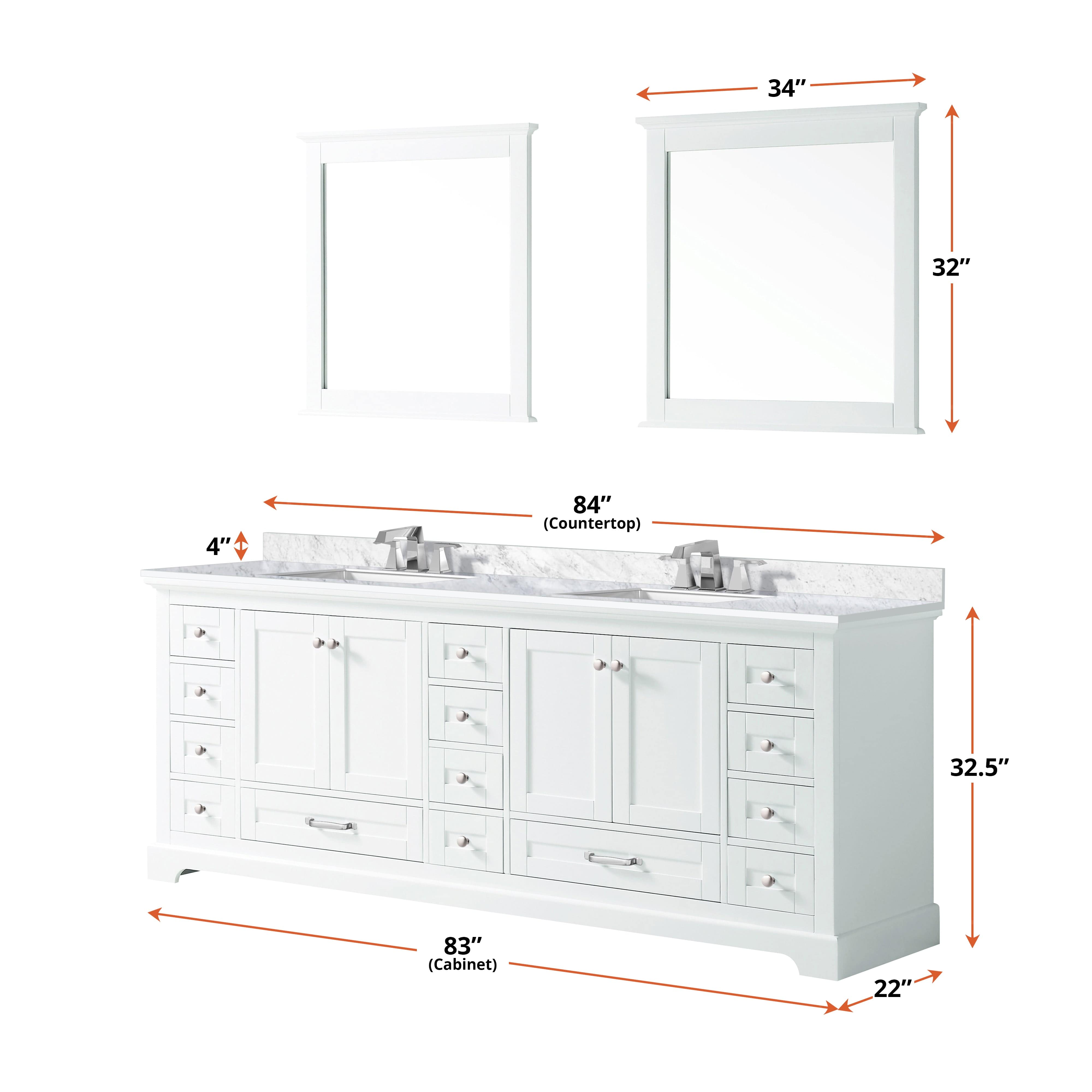 Dukes 84" x 22" Double Bath Vanity