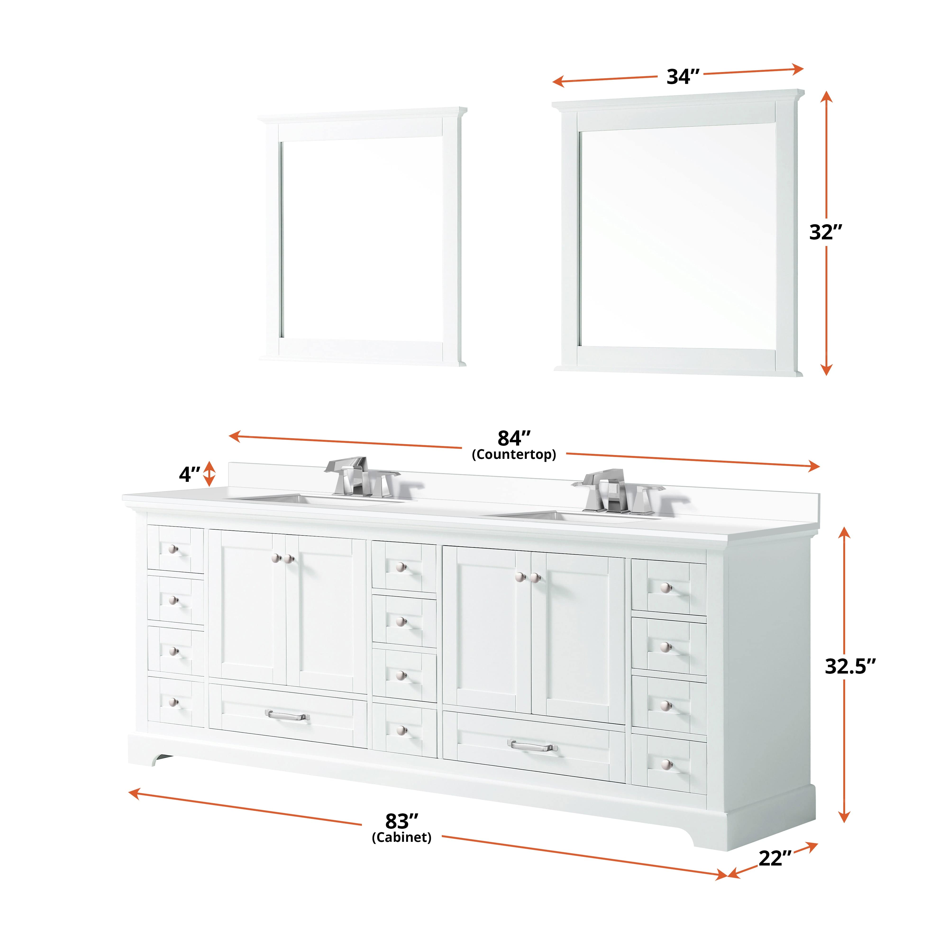 Dukes 84" x 22" Double Bath Vanity