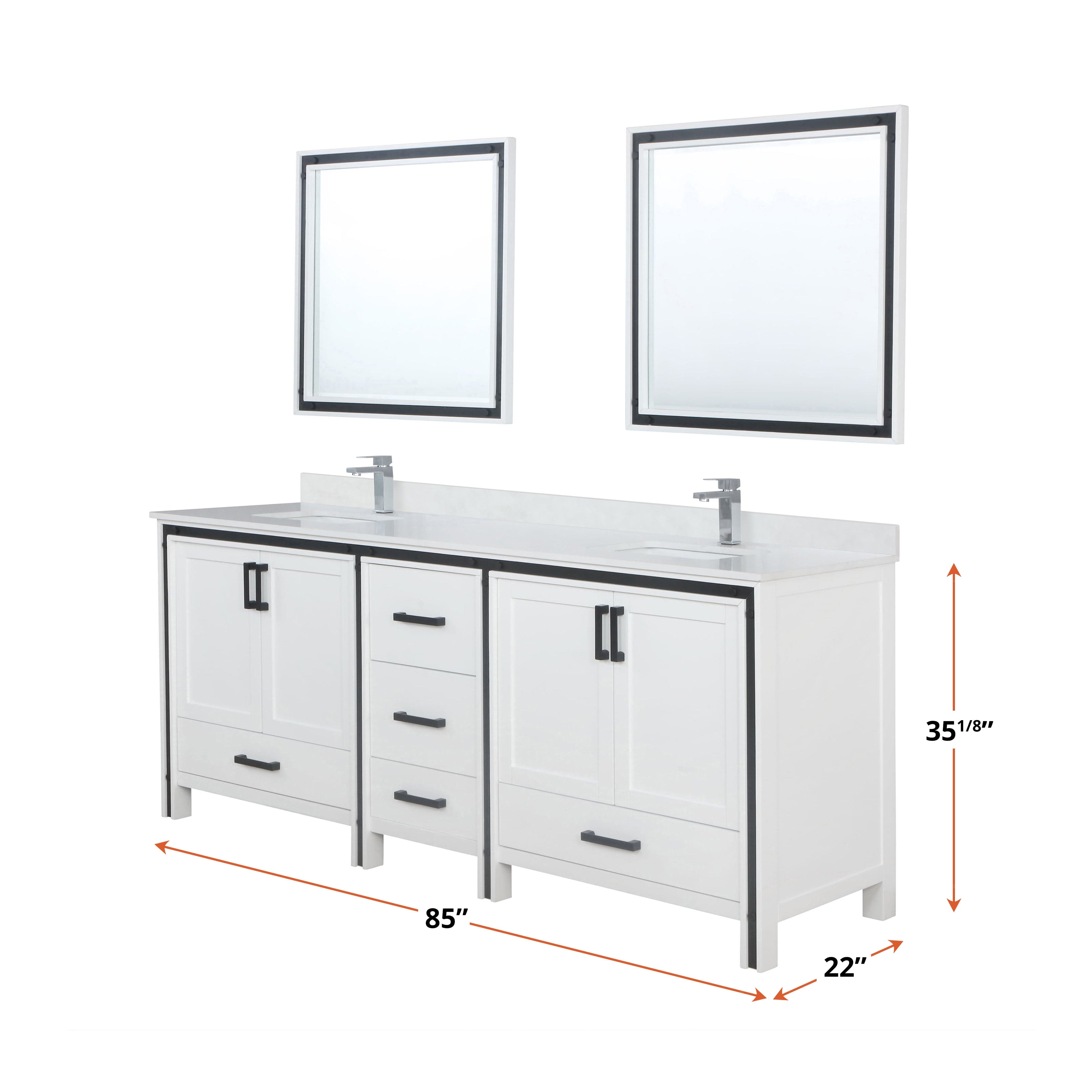 Ziva 84" x 22" Double Bath Vanity