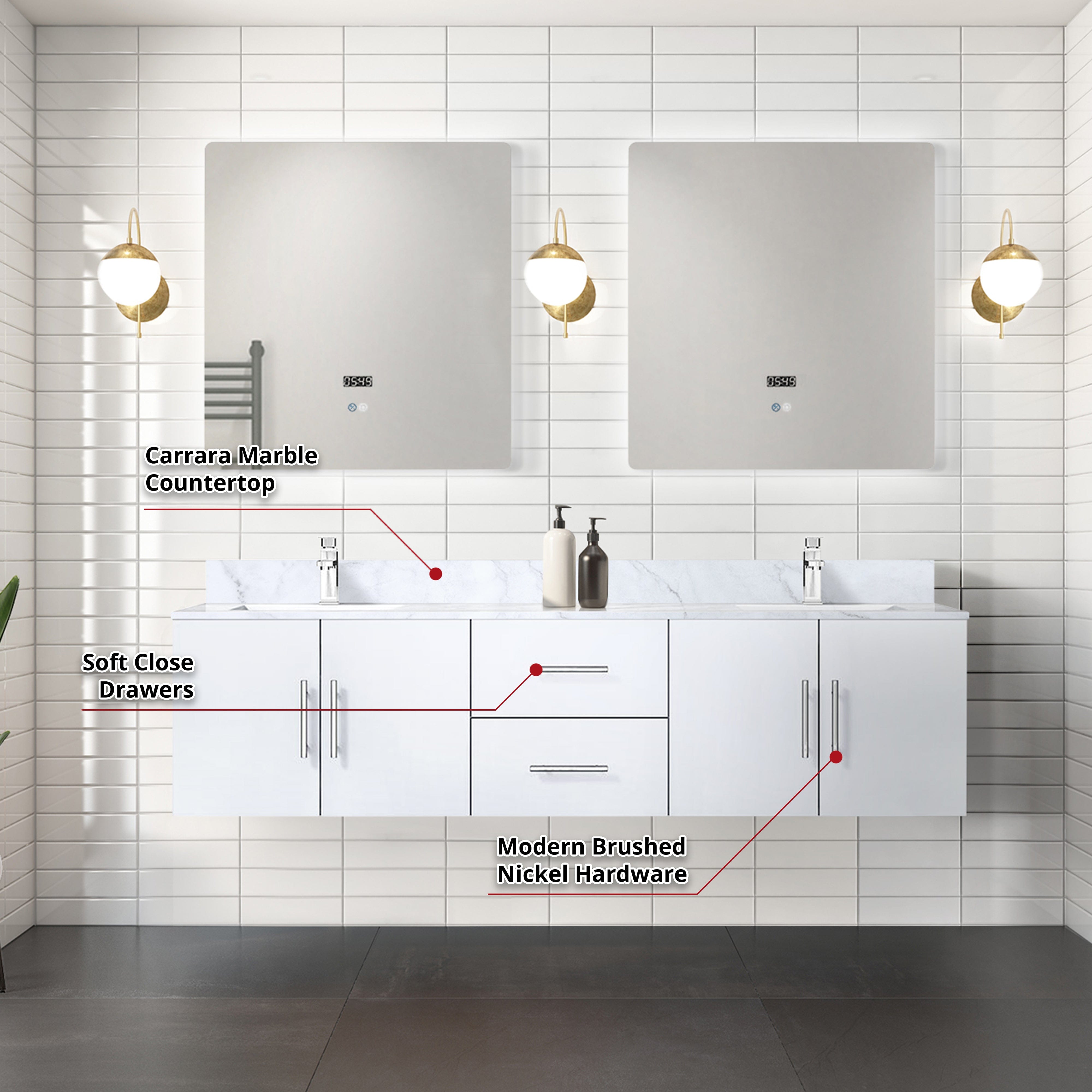 Geneva 72" x 22" Double Bath Vanity