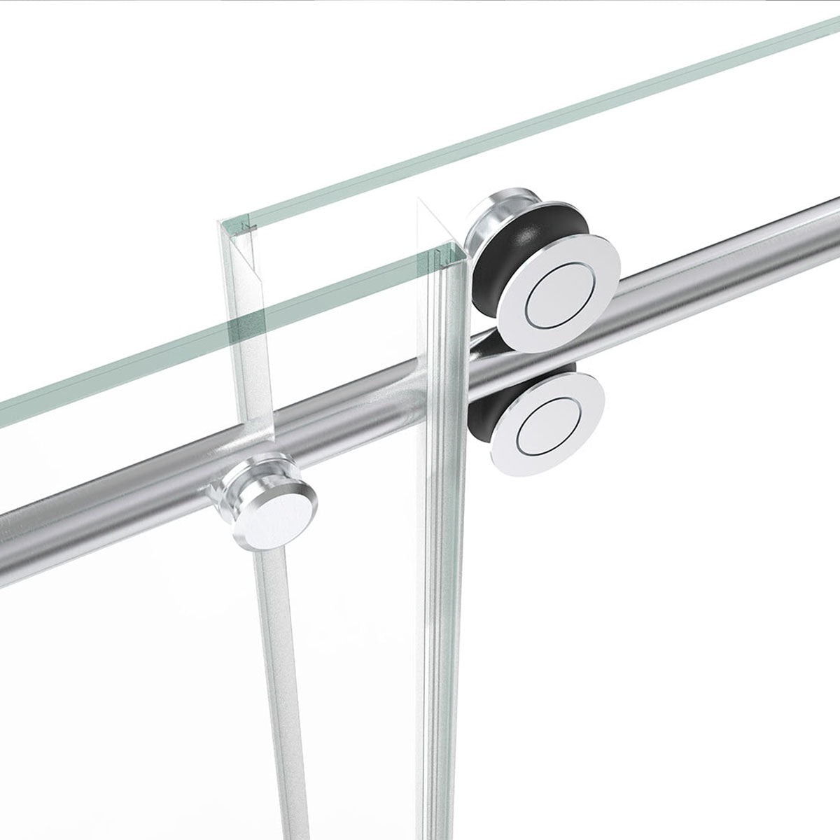 60"BH Frameless Single Sliding Tub Door (Chrome)