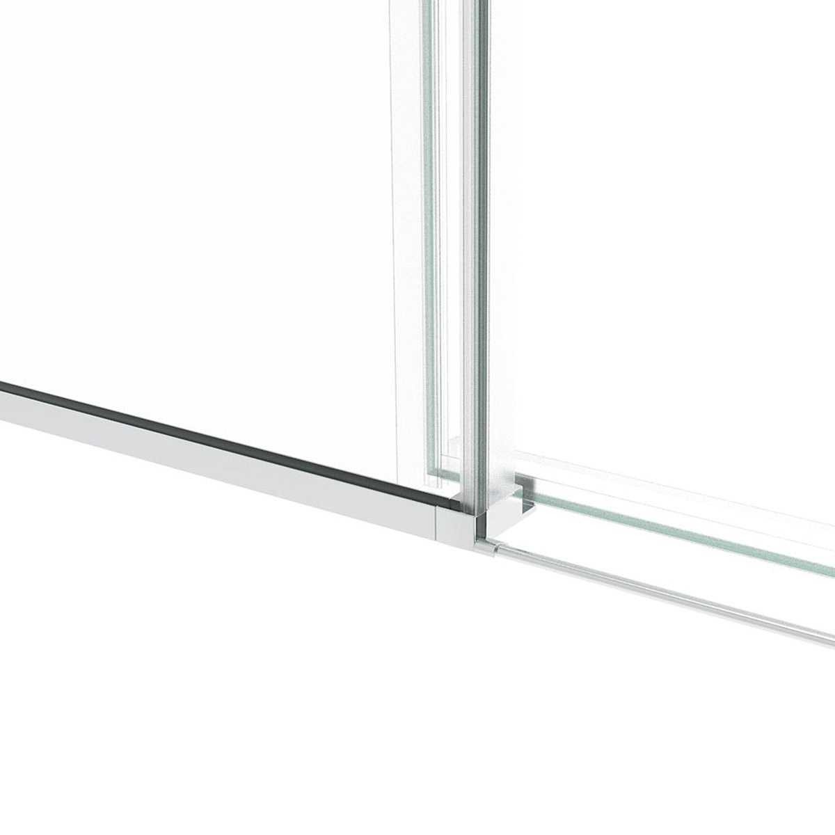 60"BH Frameless Single Sliding Tub Door (Chrome)