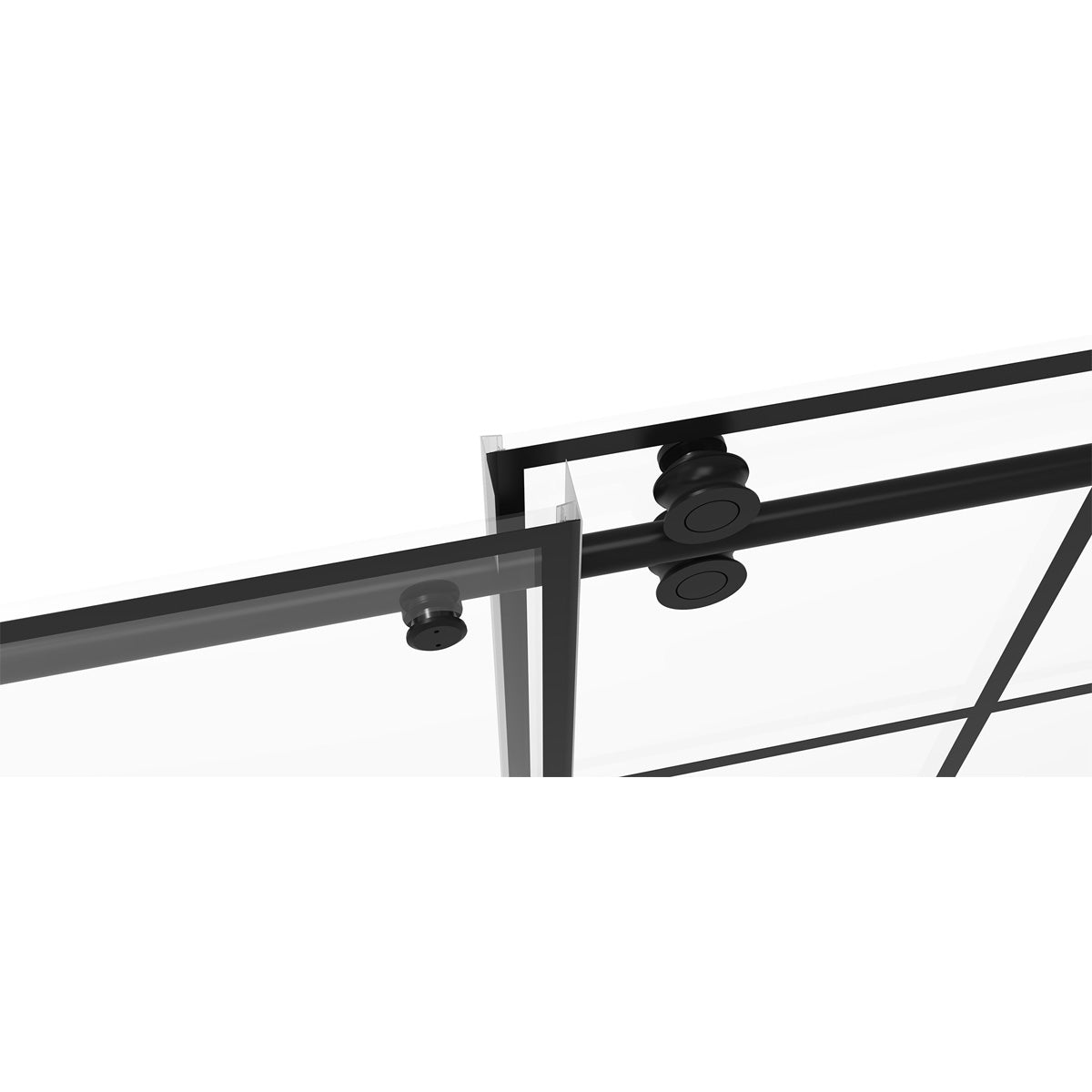 60" BH Series Jetglaze Frameless Single Sliding Shower Door with Klearteck Treatment (3/8" Thickness) (Matte Black) BH Series
