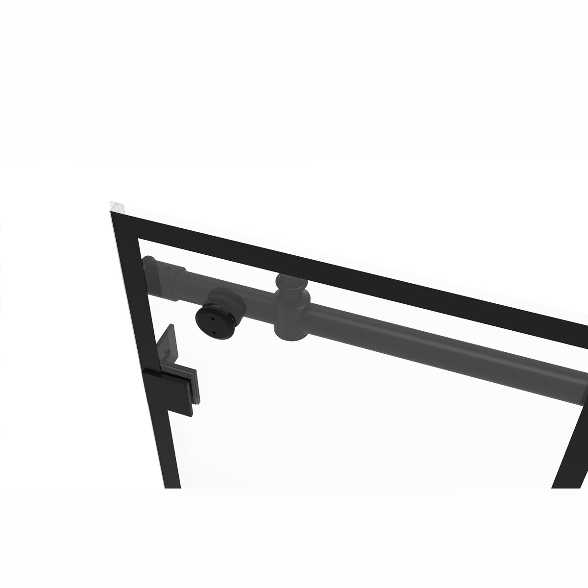 60" BH Series Jetglaze Frameless Single Sliding Shower Door with Klearteck Treatment (3/8" Thickness) (Matte Black) BH Series