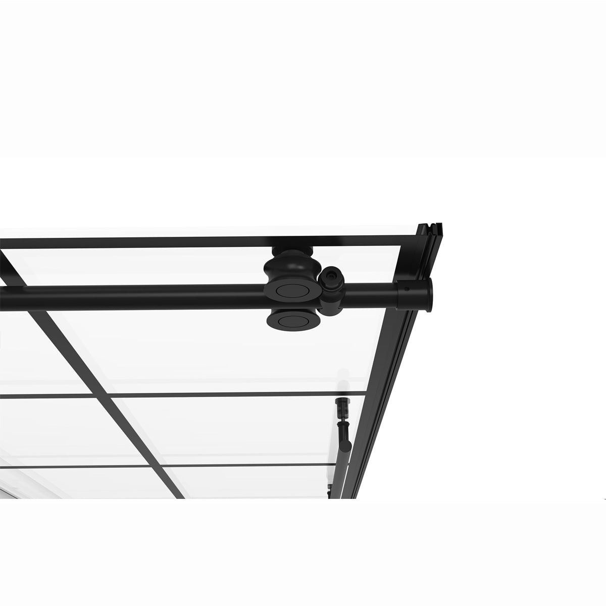 60" BH Series Jetglaze Frameless Single Sliding Shower Door with Klearteck Treatment (3/8" Thickness) (Matte Black) BH Series