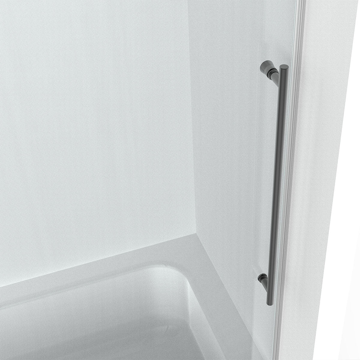 54"w x 72"h BH Series Frameless Single Sliding Shower Door (Matte Black)