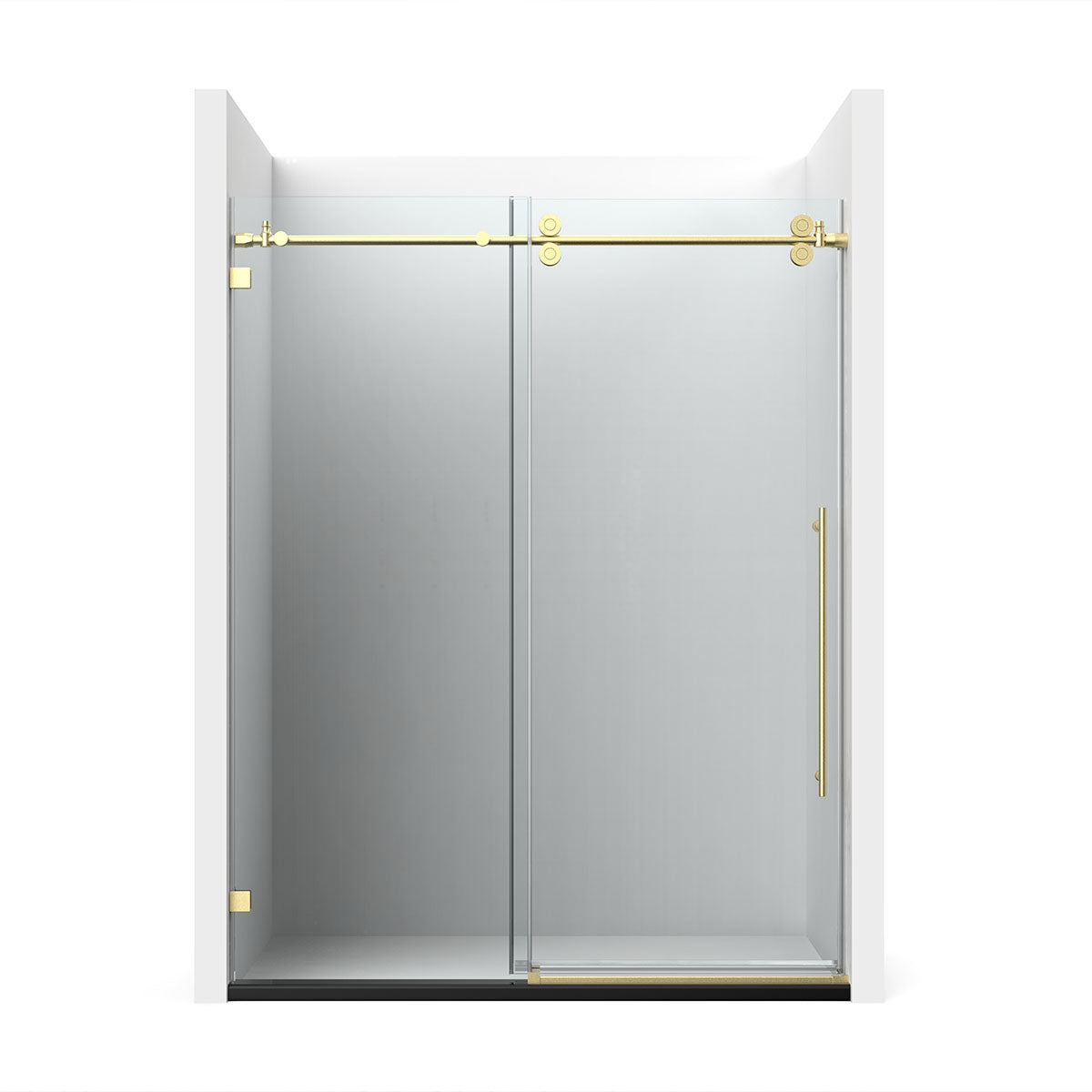 72" BH Series Frameless Single Sliding Shower Door (Brushed Gold)