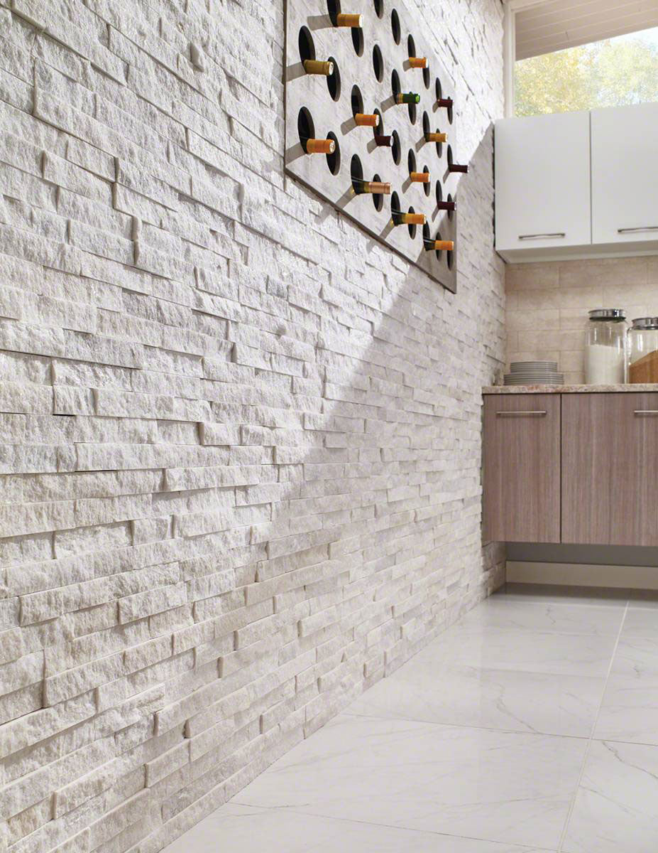 RockMount™ Stacked Stone Panels - Arctic White