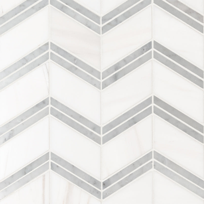 Bianco Dolomite Chevron Polished