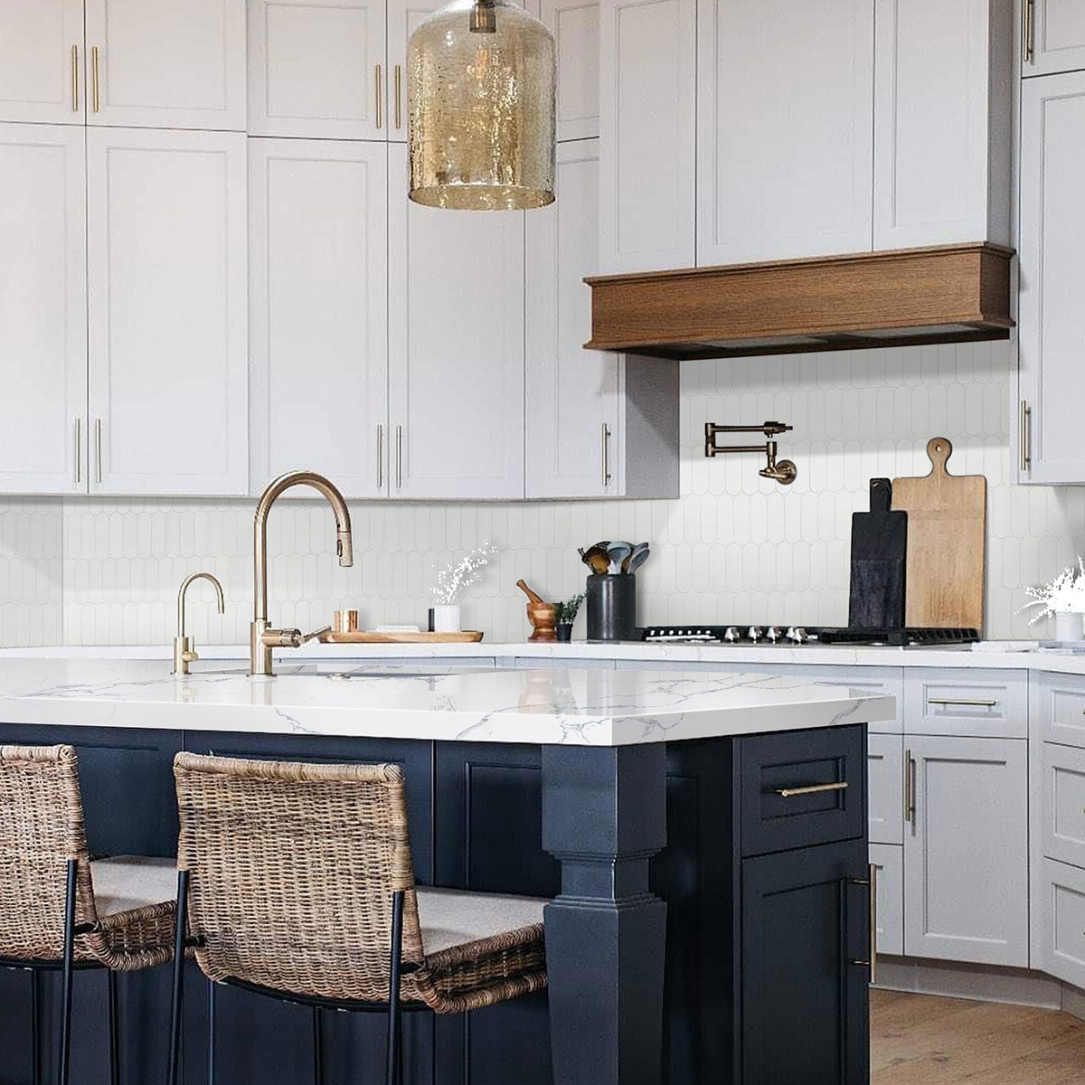 Bianco Glossy Ellipse Tile