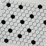 Black And White 1” Hexagon Mosaic Tile