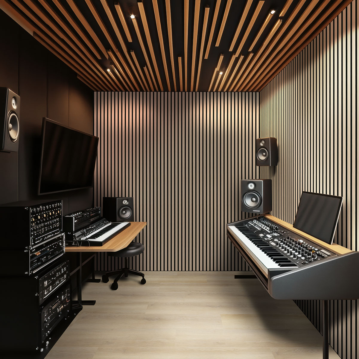 Blonde Acoustic Wood Slat Panels