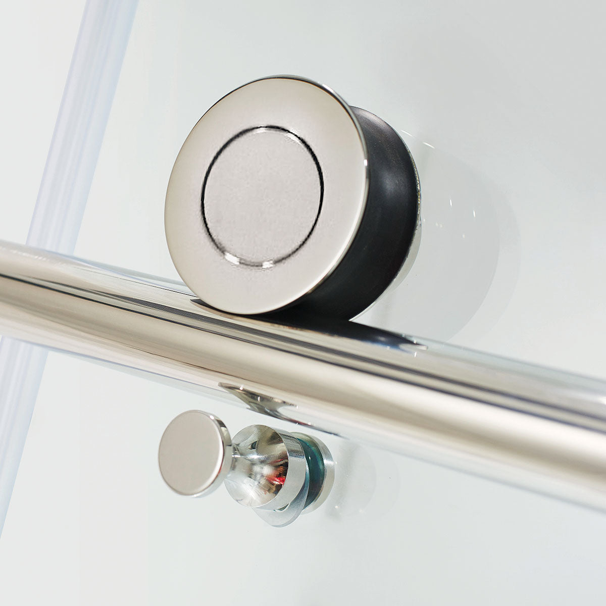 84" MZ Matthew Series Frameless Single Sliding Shower Door with Klearteck Treatment (3/8" Thickness) (3 Panels) (Chrome)