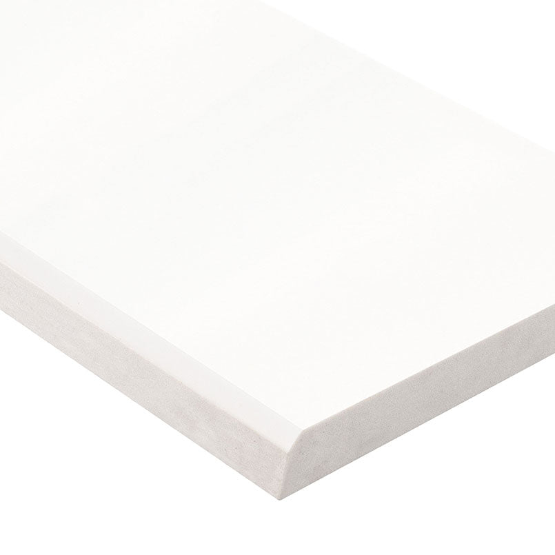 Bright White 6x37x0.62 Single Beveled Polished Threshold