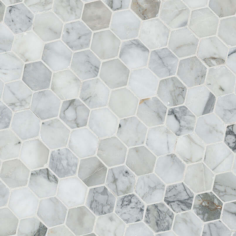 CALACATTA CRESSA HEX MOSAIC Mosaic, Floor or Wall Tile - Shop at Home Craft Studio | Call