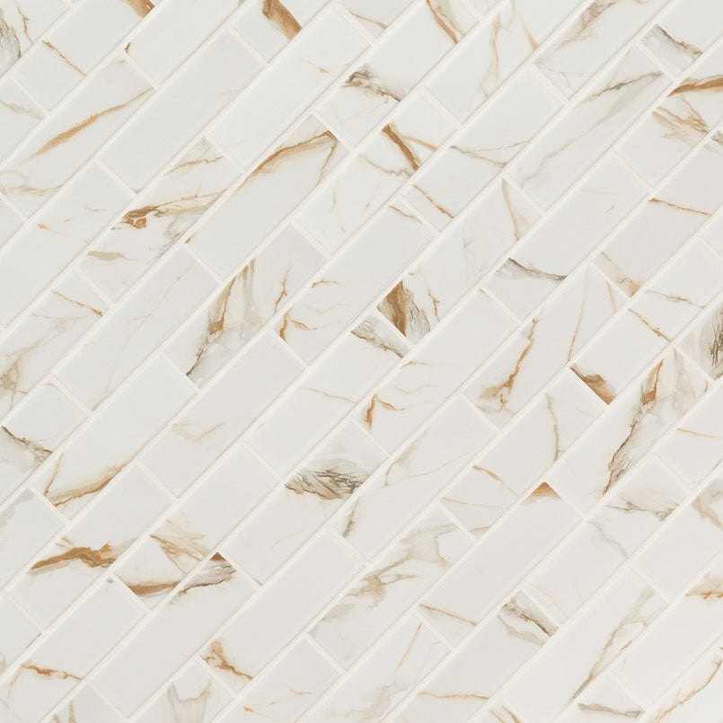 Calacatta Gold Matte Subway Tile 2x6