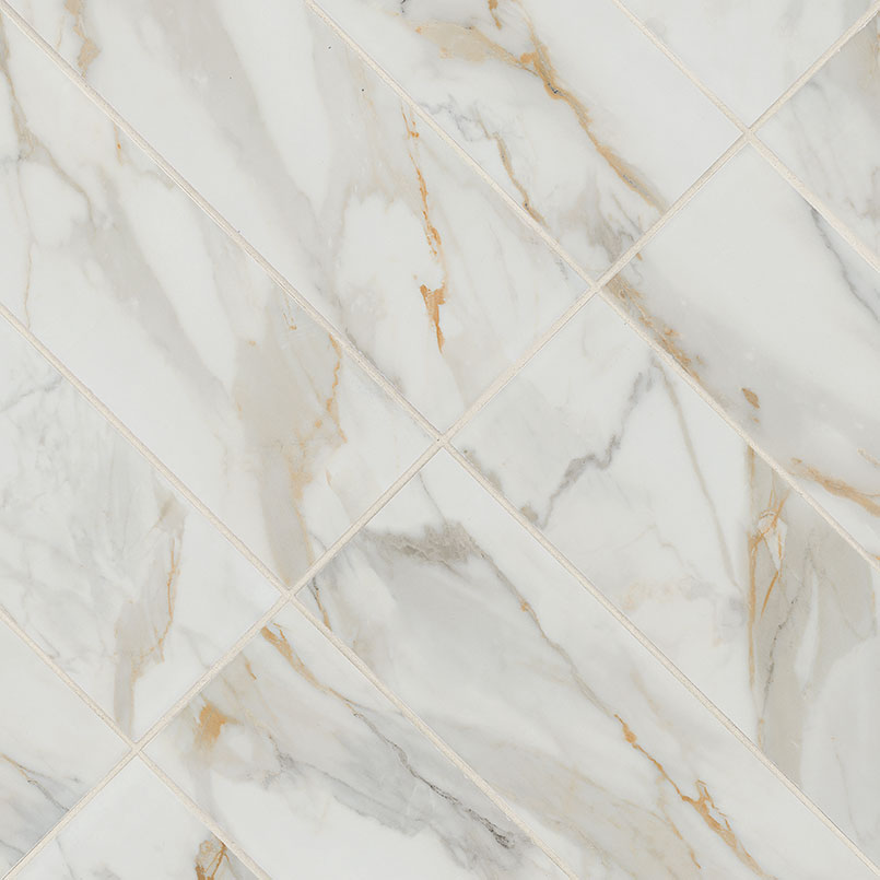 Calacatta Gold Matte Subway Tile 4x12