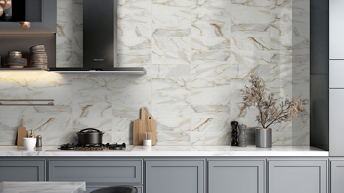Calacatta Gold Matte Subway Tile 4x12