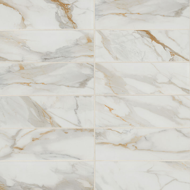 Calacatta Gold Matte Subway Tile 4x12