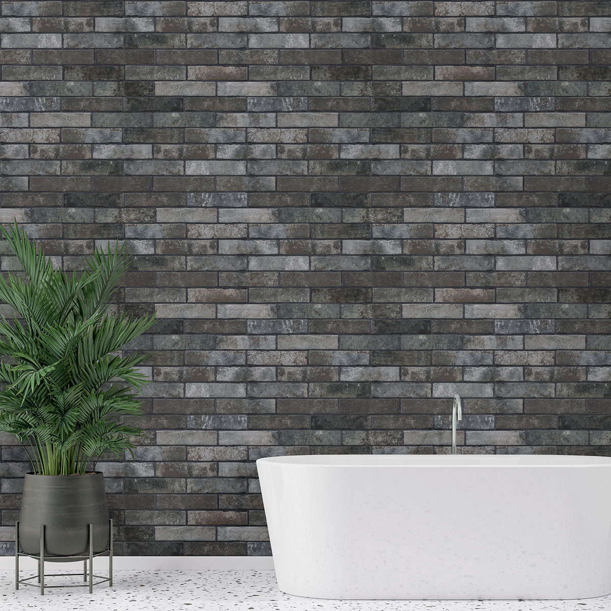 Charcoal Brick Wall Tile