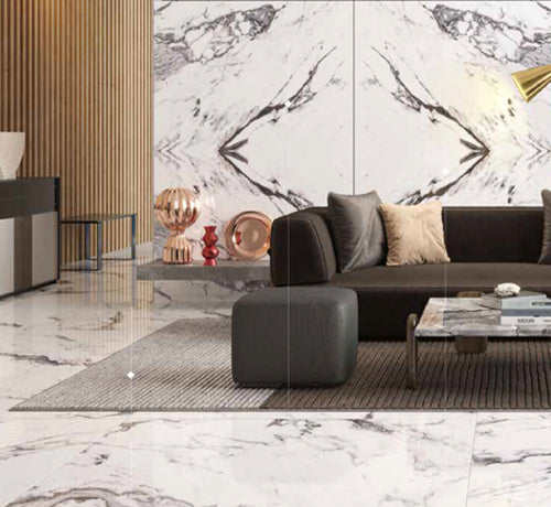 Capraia Tile - Polished, elegant flooring with modern decor in a stylish living room design.