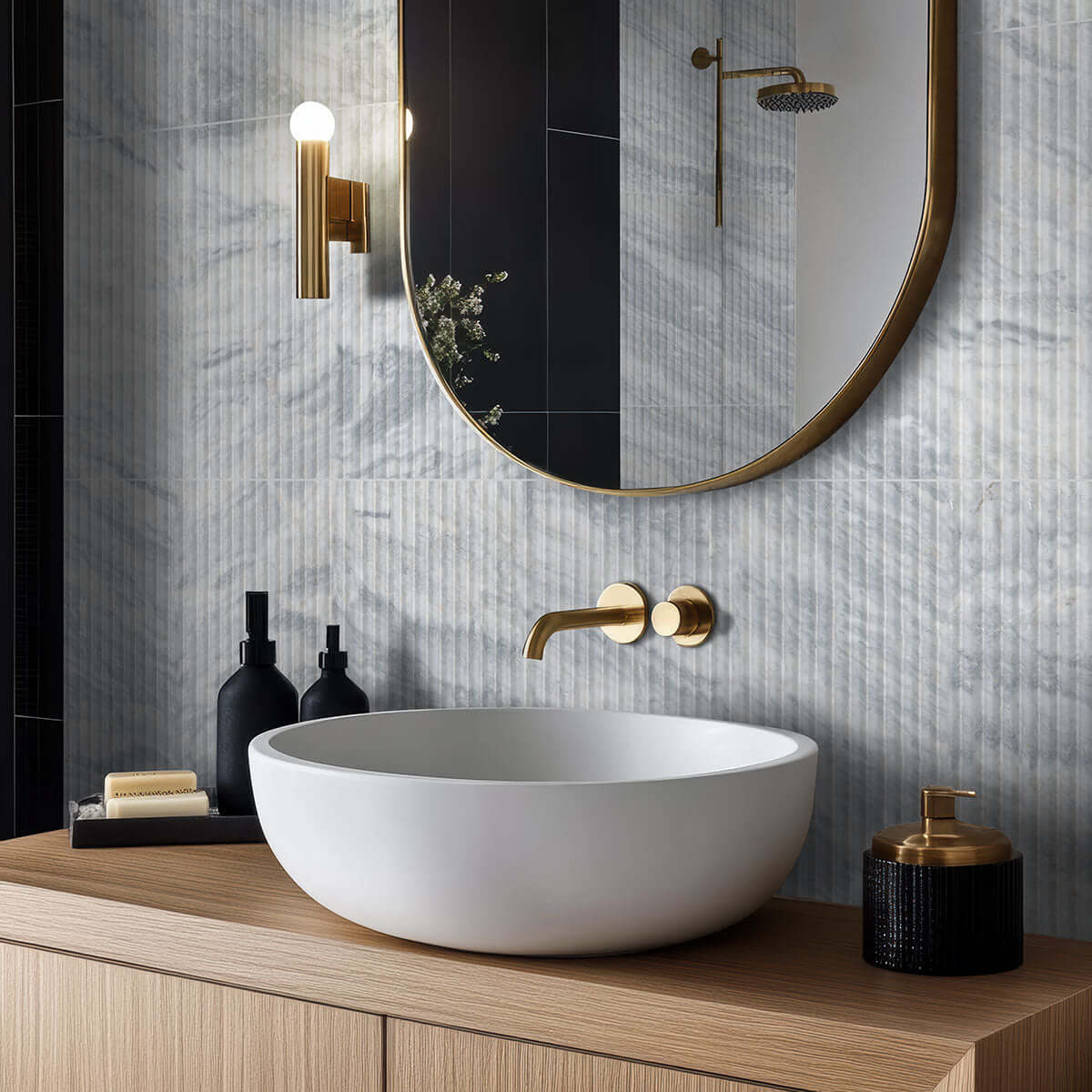 CAPRI BLUE VALENTINO FLUTO 12X24 HONED Floor or Wall Tile - Shop at Home Craft Studio | Call