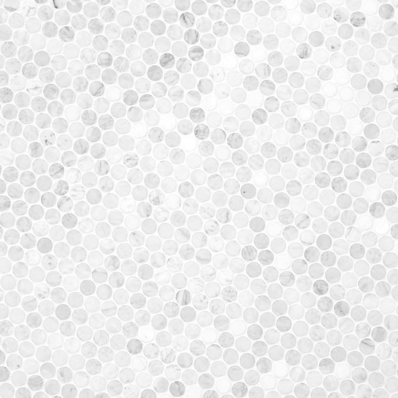 Carrara White Round Pattern Honed