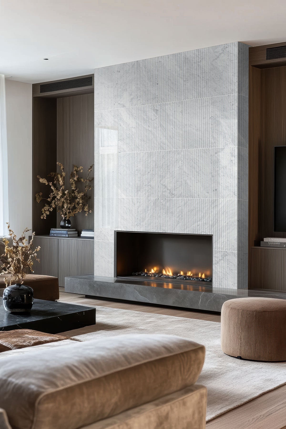 Carrara White Valentino Fluto 12x24 Honed