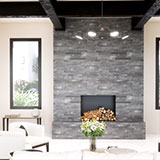 Cosmic Black 3D Wave Stacked Stone Panels