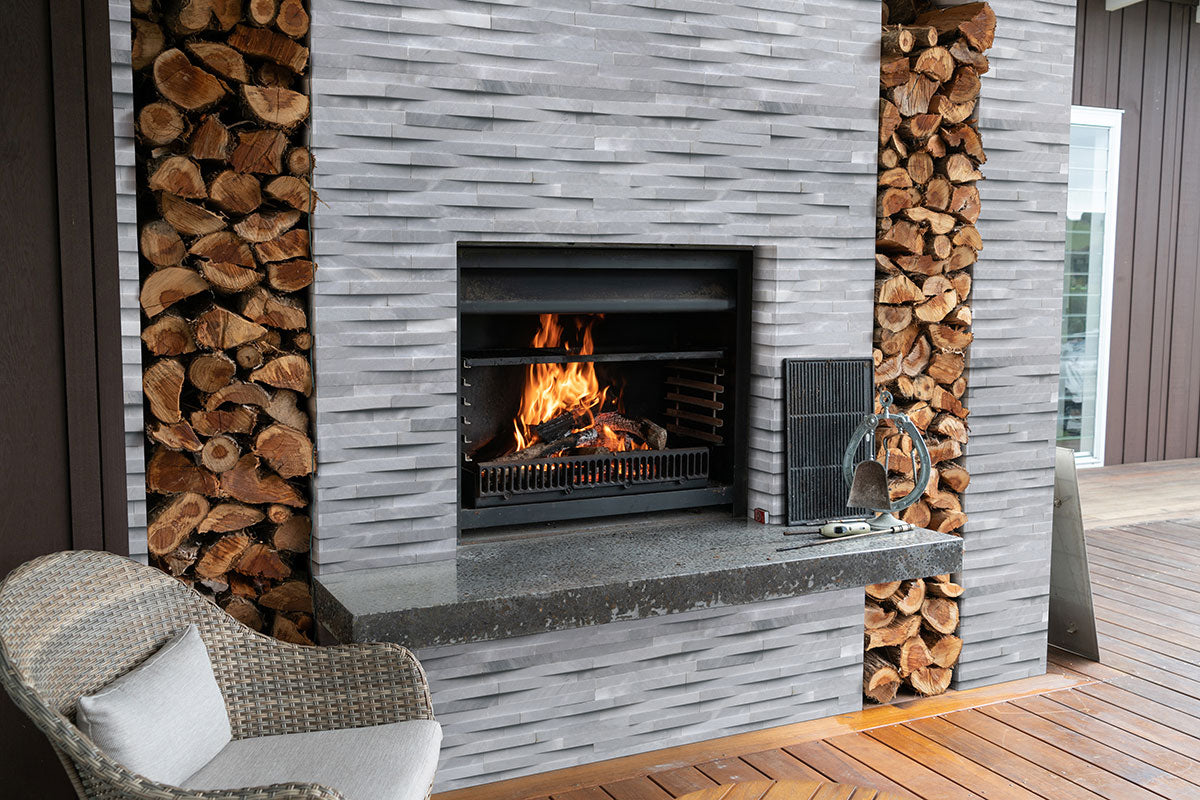 Cosmic Gray 3D Wave Stacked Stone Panels