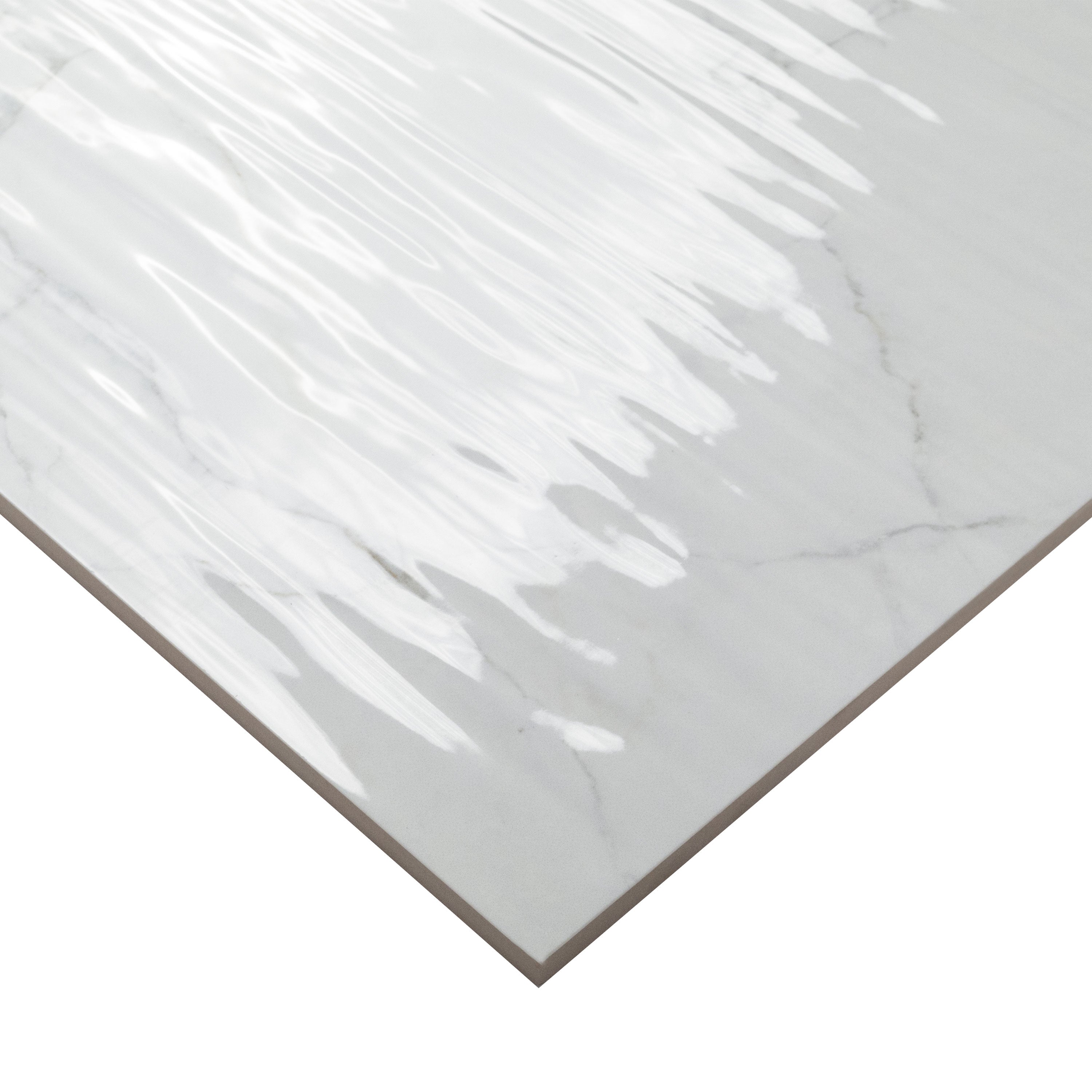 Dymo Calacatta Stripe White 12x24 Glossy