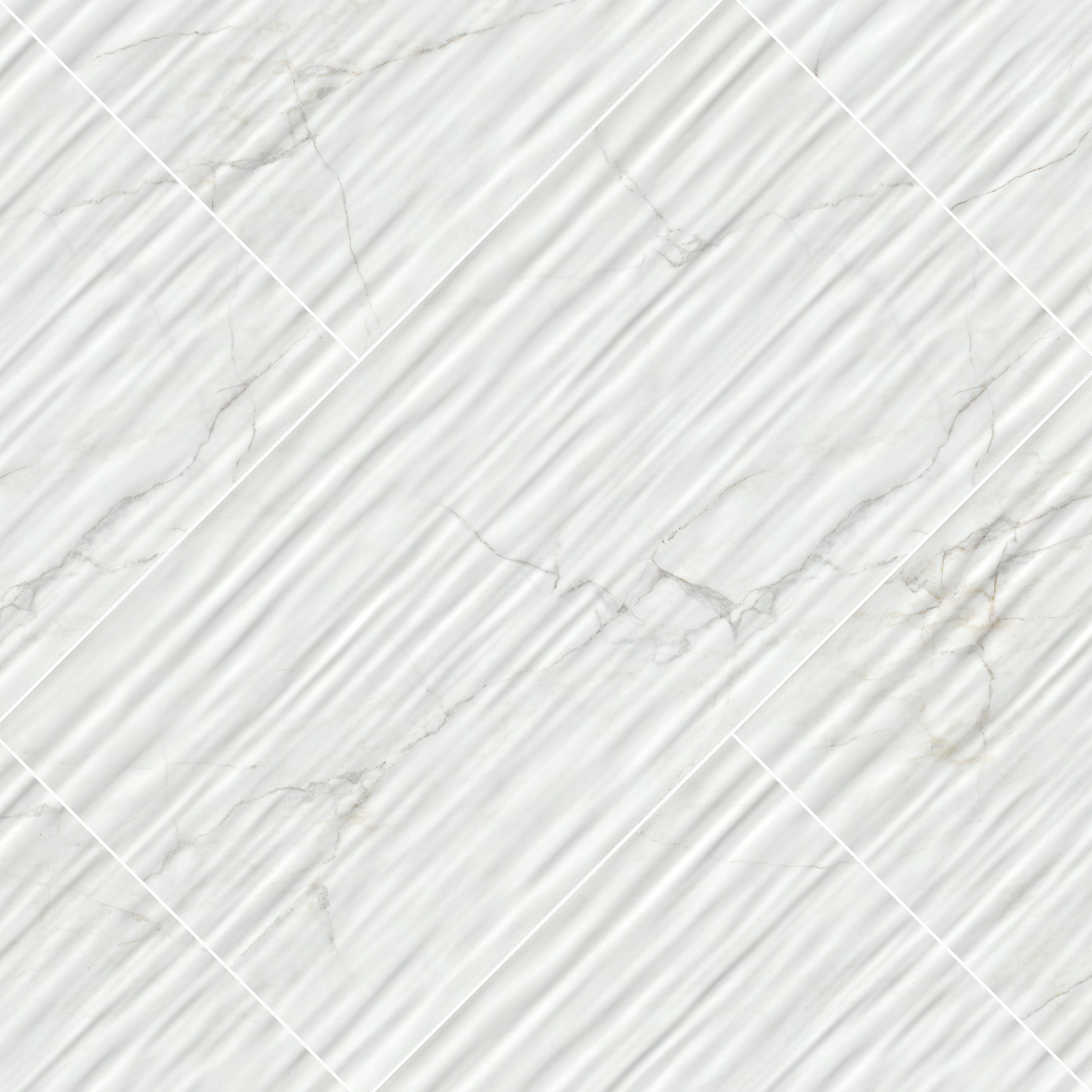 Dymo Calacatta Stripe White 12x24 Glossy