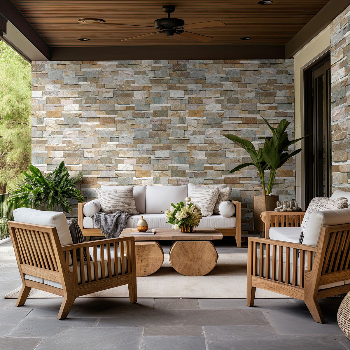 XL RockMount™ Stacked Stone Panels - Golden Honey