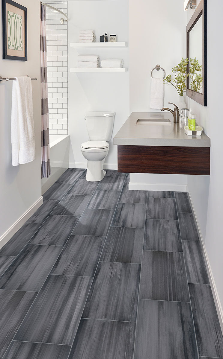 Graphite Watercolor Porcelain Tile