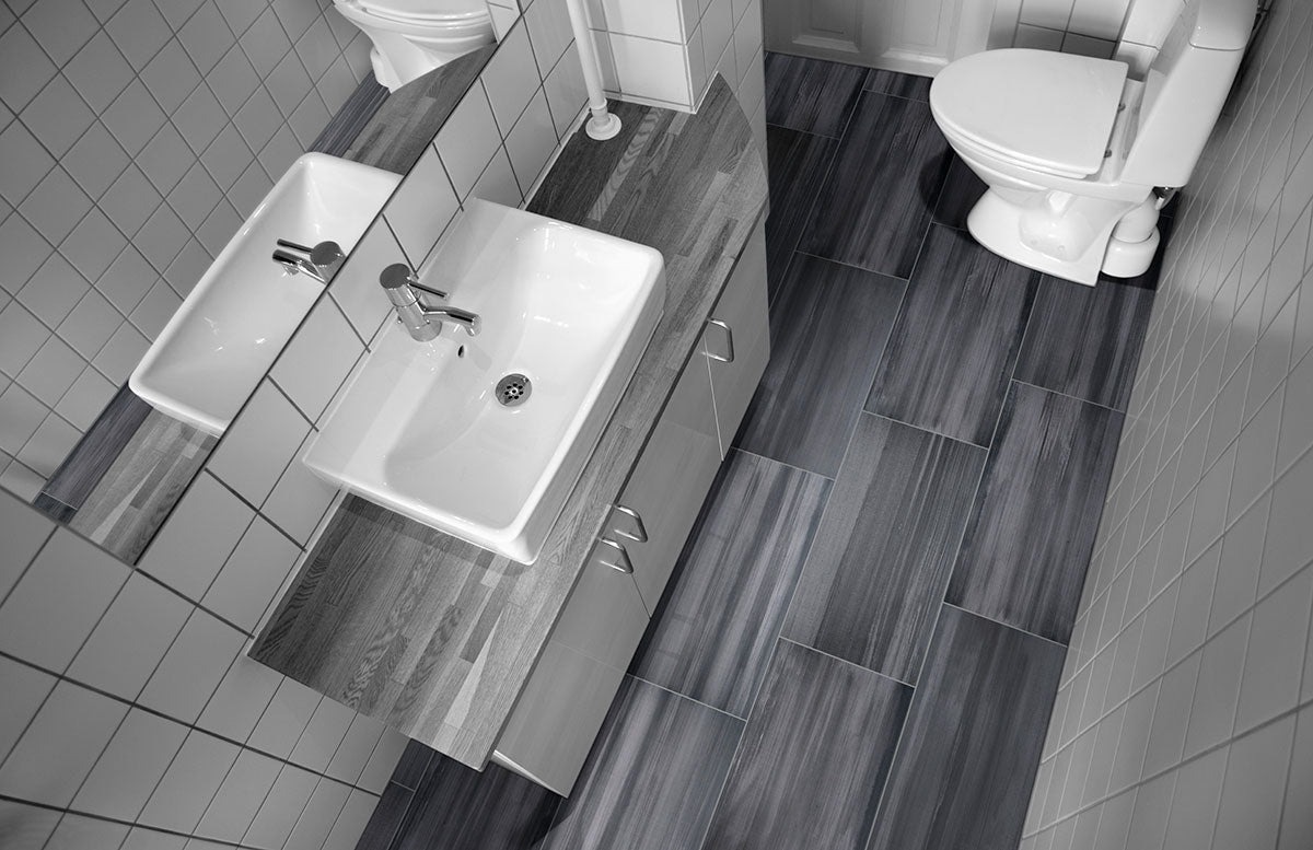Graphite Watercolor Porcelain Tile