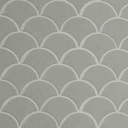 Gray Glossy Fish Scale Mosaic