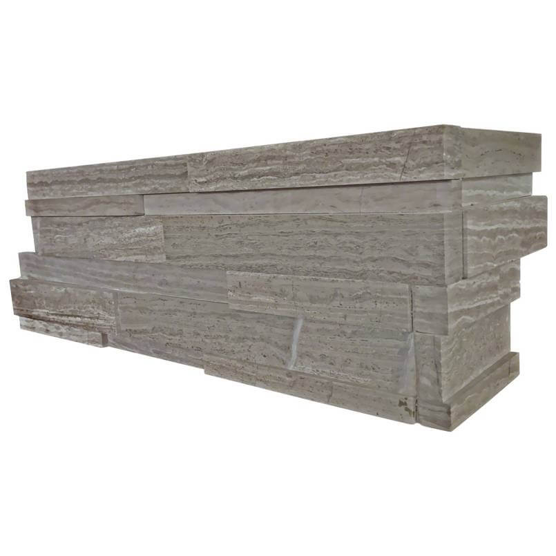 RockMount™ Stacked Stone Panels - Gray Oak 3D Honed