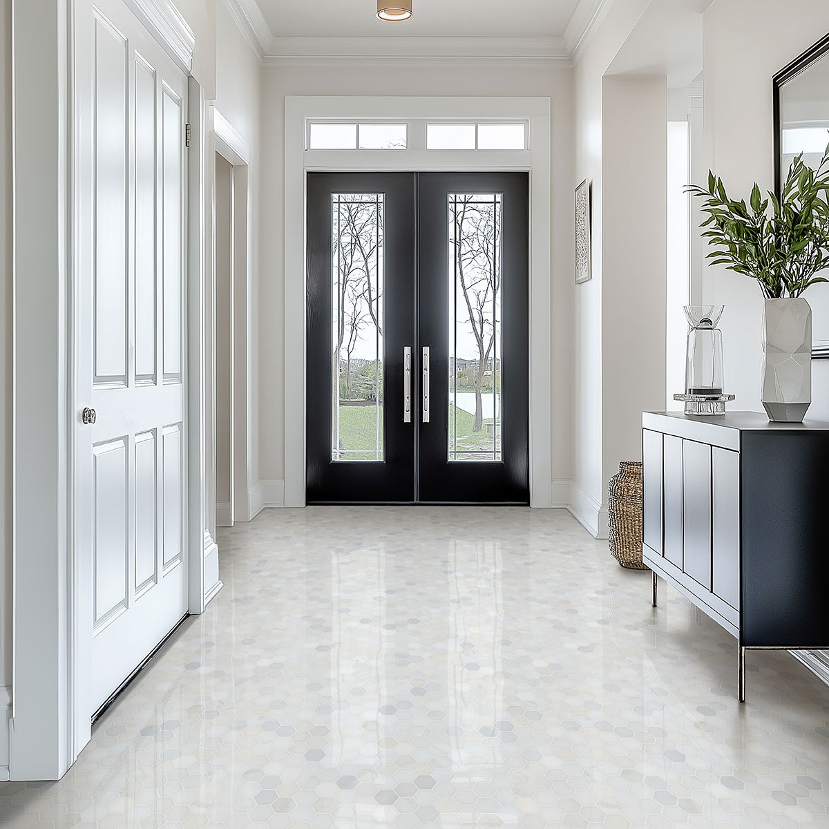 Greecian White 2" Hexagon Polished