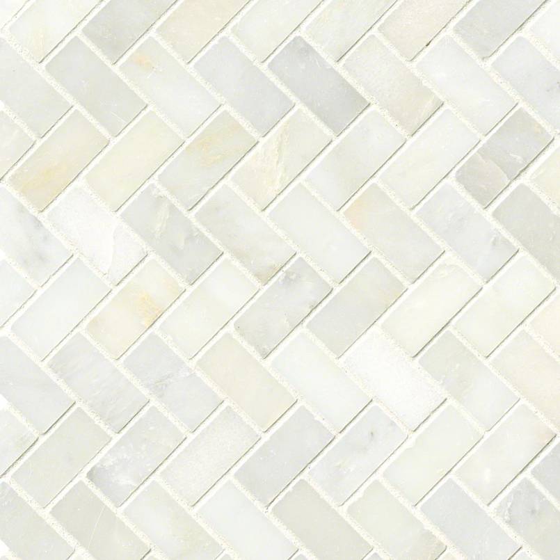 Greecian White Herringbone Pattern
